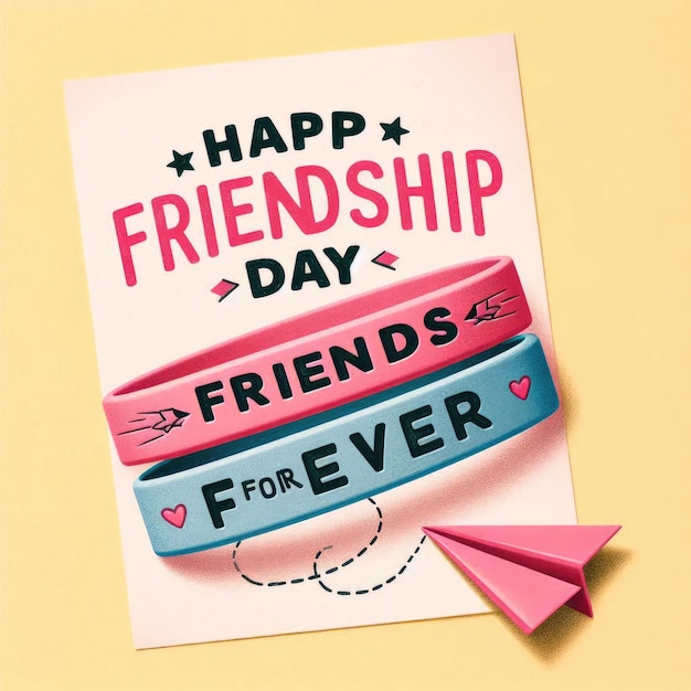 Vector illustration of Happy friendship day concept friends forever written on friendship band