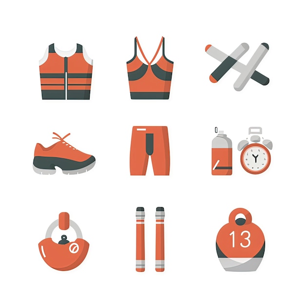 vector illustration hires with eps collection for sport equipment tools fishing items