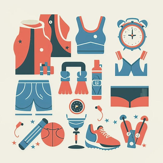 vector illustration hires with eps collection for sport equipment tools fishing items