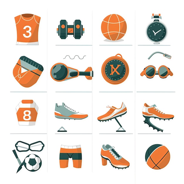 Photo vector illustration hires with eps collection for sport equipment tools fishing items