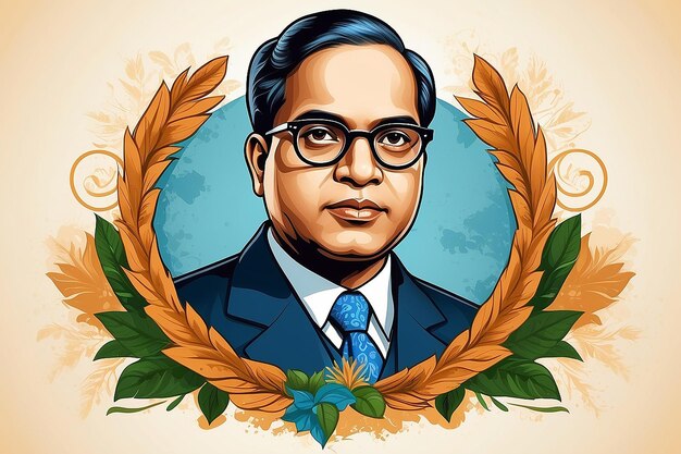 Photo vector illustration of indian leader dr bhimrao ambedkar jayanti