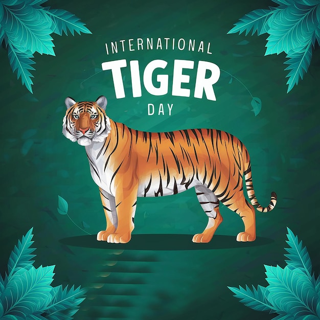 vector illustration of international tiger day