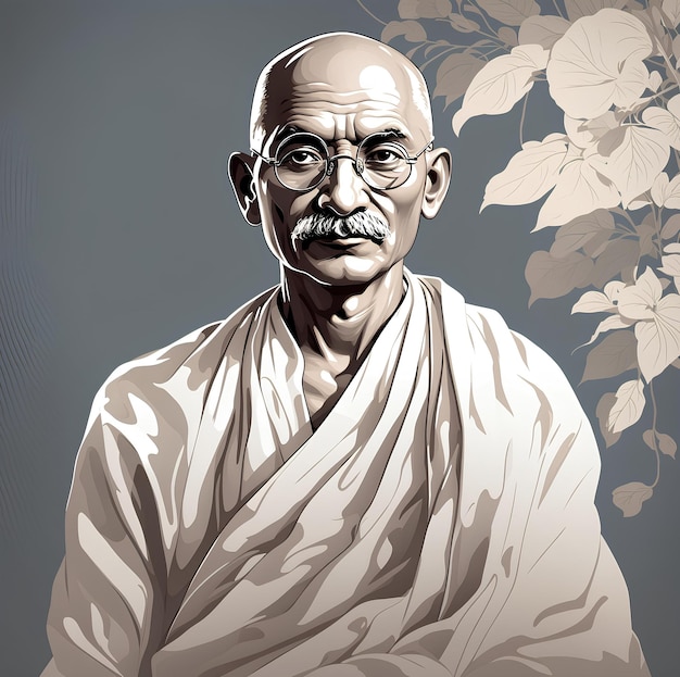 Vector Illustration of Mahatma Gandhi The Freedom Fighter Jayanti