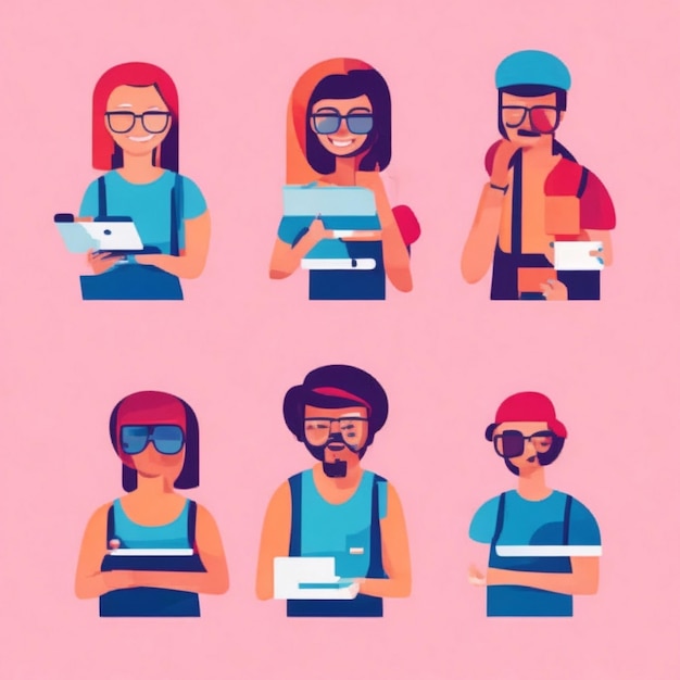 vector illustration man and women's character image