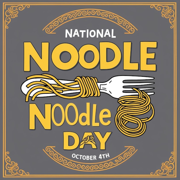 Photo vector illustration for national noodle day banner background and october 6 poster template design