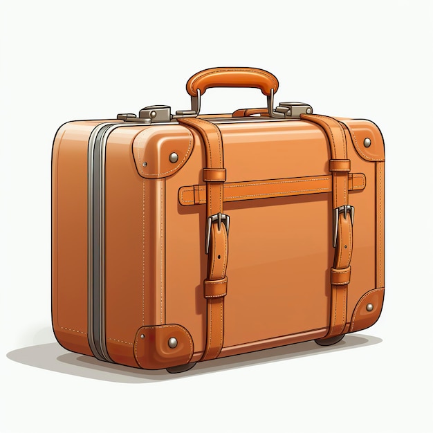 Photo vector illustration of old suitcase in kawaii anime style cartoon