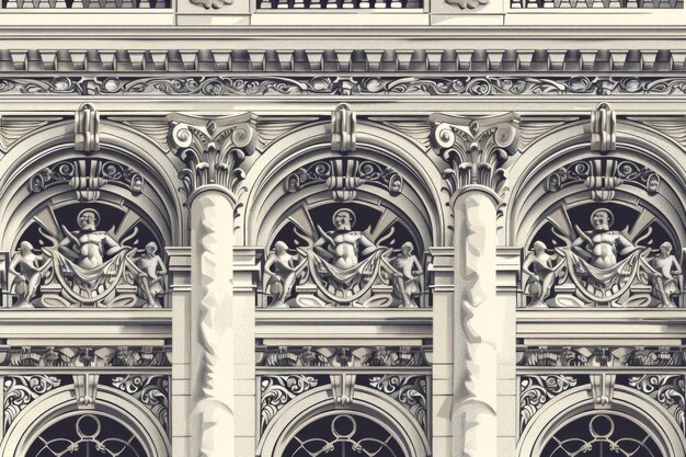 Photo vector illustration of the palais garniers ornate facade