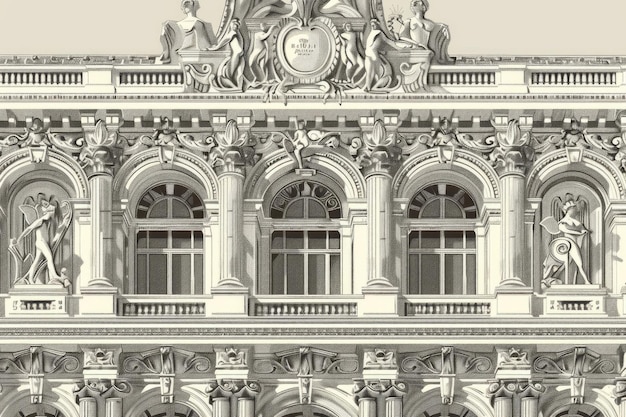 Photo vector illustration of the palais garniers ornate facade