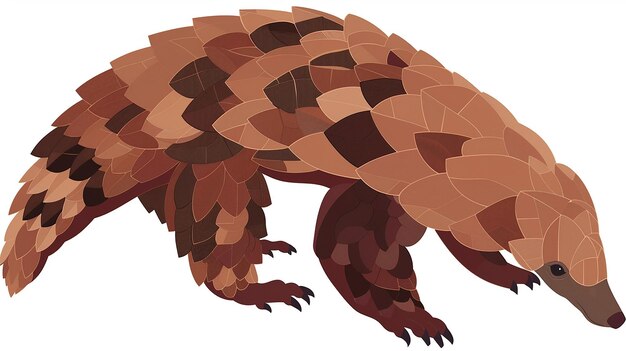 Vector illustration of Pangolin on white background