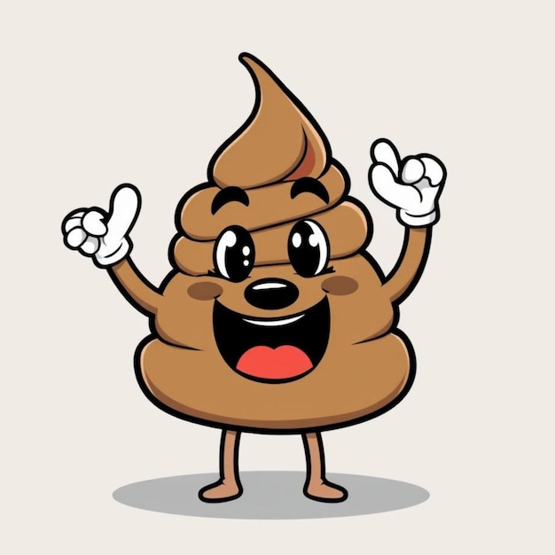 Photo vector illustration poop mascot