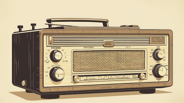 Vector Illustration Of Radio For Modern Or Minimalist Wall Art