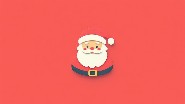 Vector illustration of Santa Claus with a cheerful expression on a festive red background