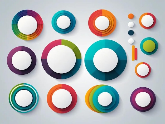 Photo vector illustration a set color of circle design elements