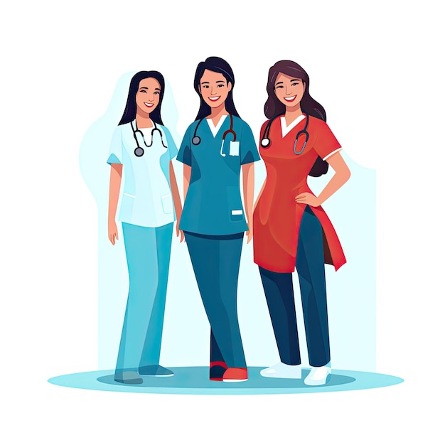 Vector illustration of two female Nurses