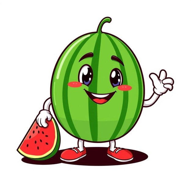 Photo vector illustration watermelon mascot