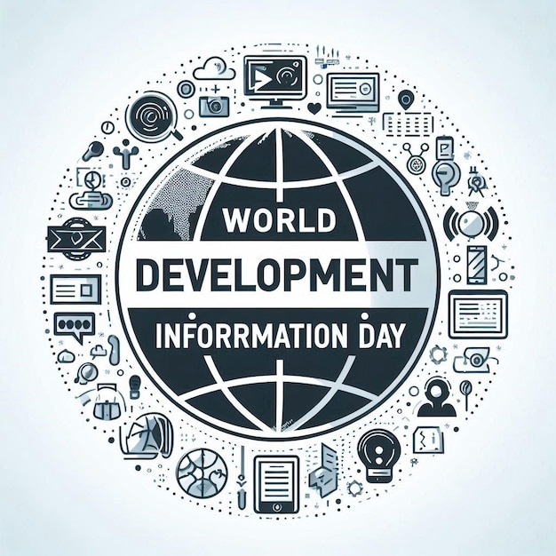 Vector illustration of World Development Information Day social media feed template