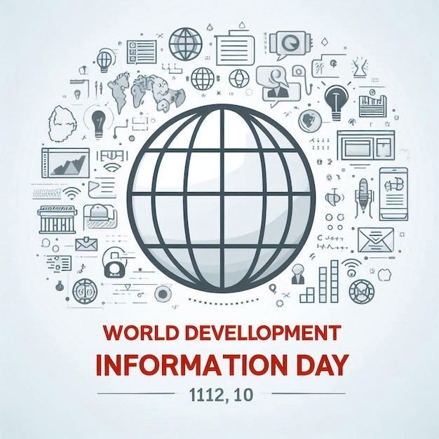 Vector illustration of World Development Information Day social media feed template