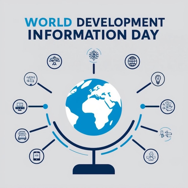 Vector illustration of World Development Information Day social media feed template