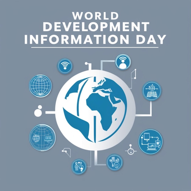 Vector illustration of World Development Information Day social media feed template