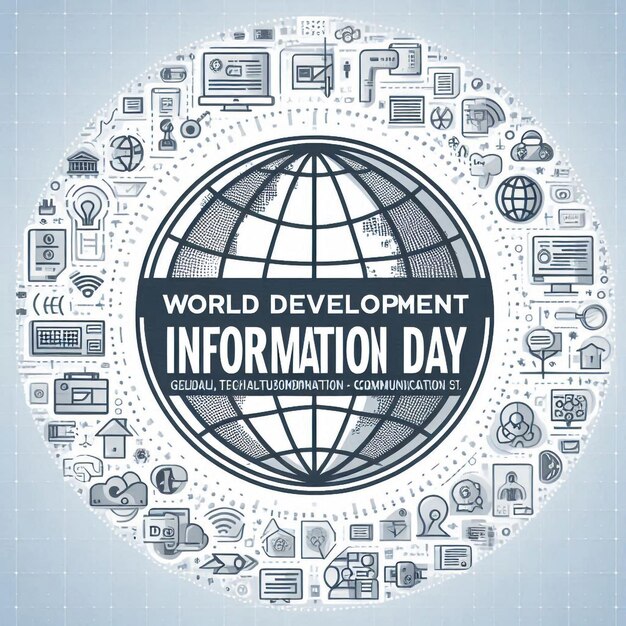 Vector illustration of World Development Information Day social media feed template