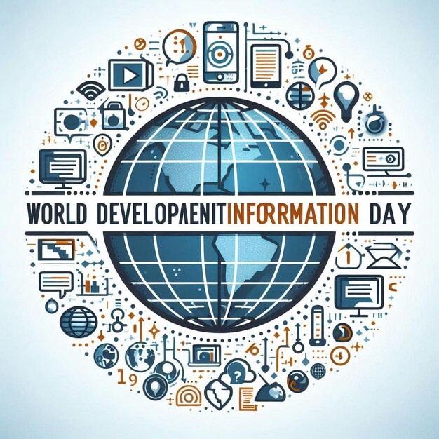 Vector illustration of World Development Information Day social media feed template