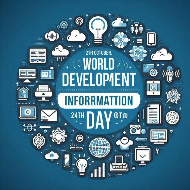 Photo vector illustration of world development information day social media feed template