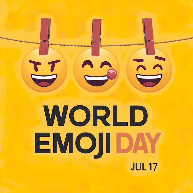 vector illustration world emoji day 17 july social media story feed template