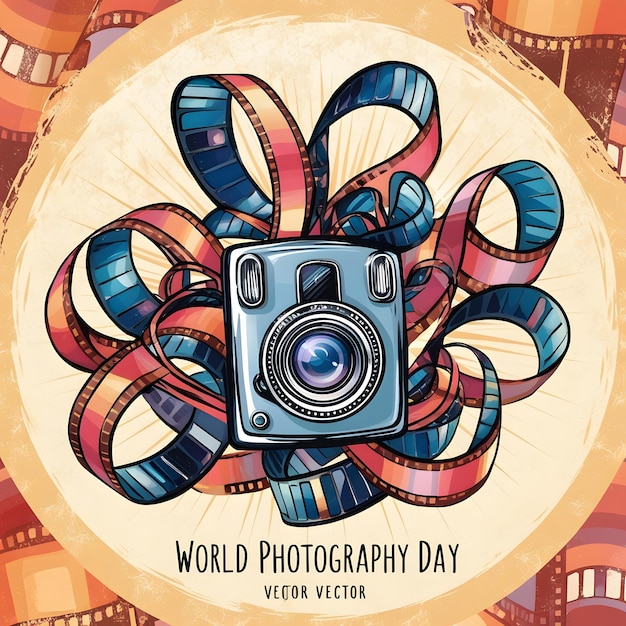 Photo vector illustration for world photography day