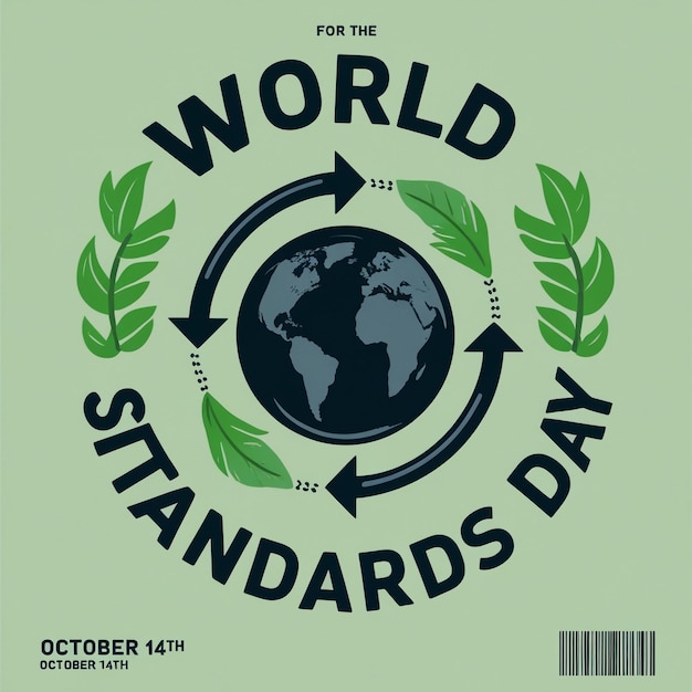 Vector Illustration of World Standards Day Banner Globe Calipers Ruler Scale Vector