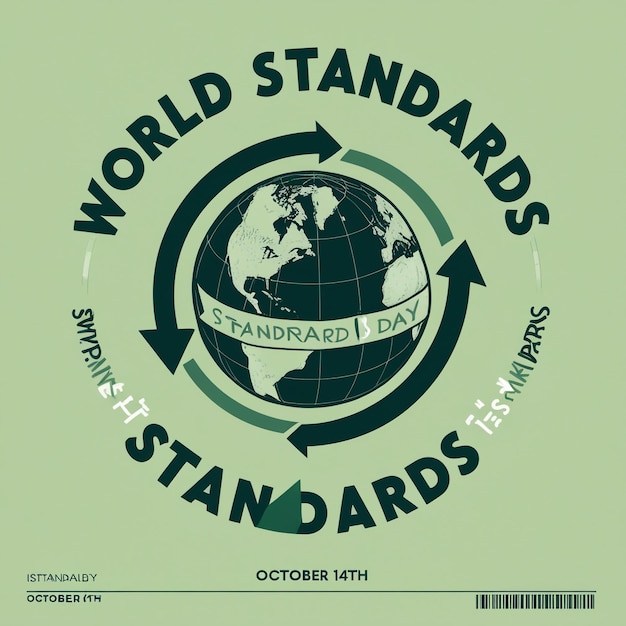 Vector Illustration of World Standards Day Banner Globe Calipers Ruler Scale Vector