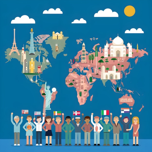 Photo a vector illustration for world tourism day