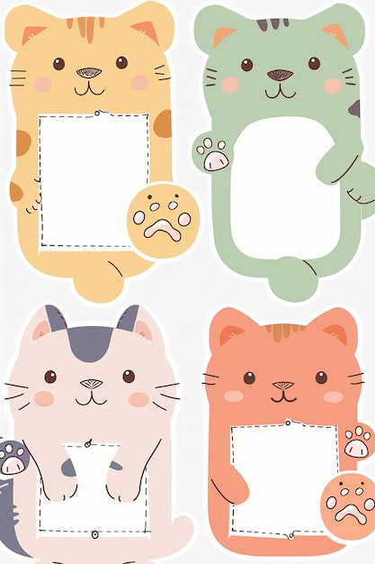 Vector Illustrations of Cute Animal Character Stickers Adorable and Playful Design