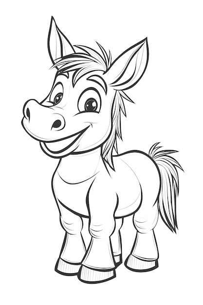 Vector image of a horse on a white background Cartoon style