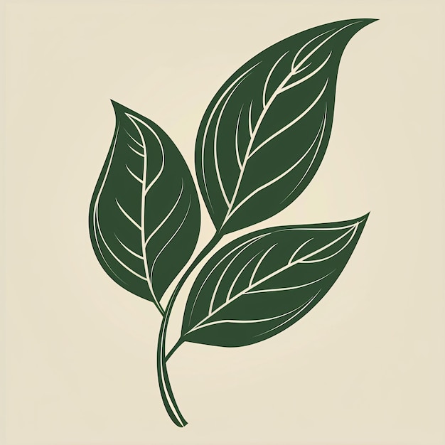 vector image of leaves with a retro concept