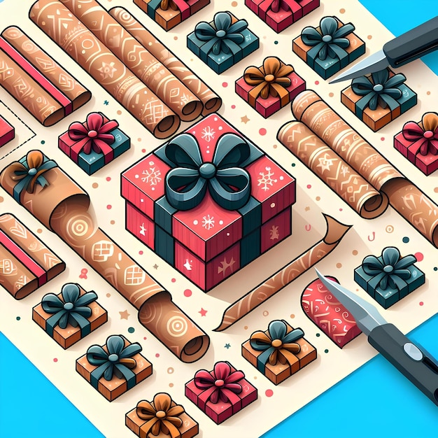 vector image with wrapping paper for special dates