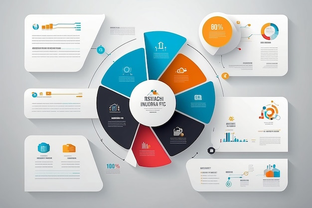 Vector Infographic report template made from lines and icons