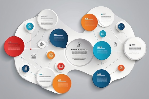 Vector Infographic report template made from lines and icons