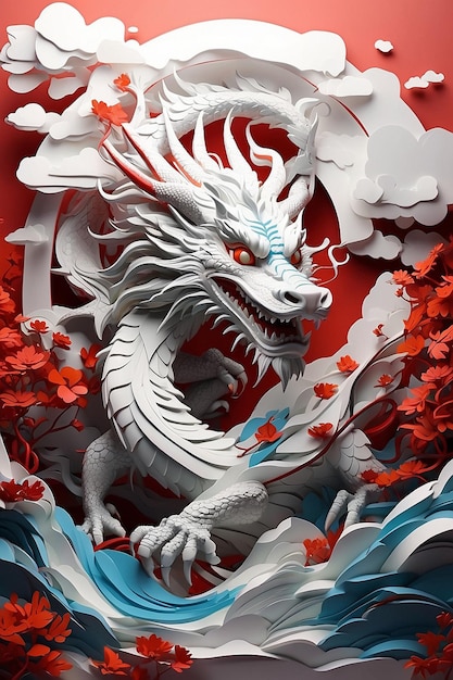 vector Japanese dragon image