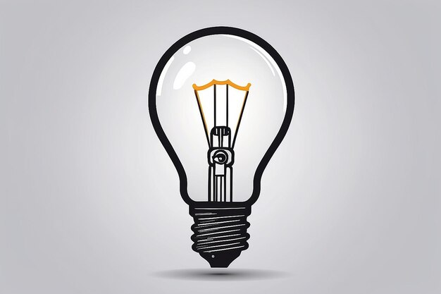 Vector light bulb icon with concept of idea