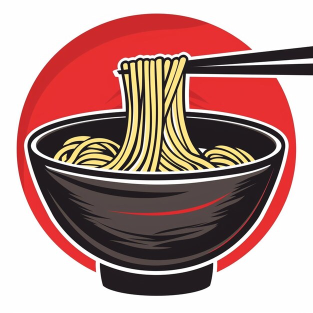 vector logo of bowl of noodles isolated on background