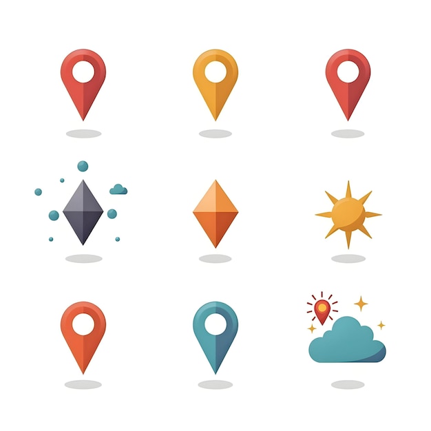 Photo vector map icons map location icons location pin vector vector location marker map marker design