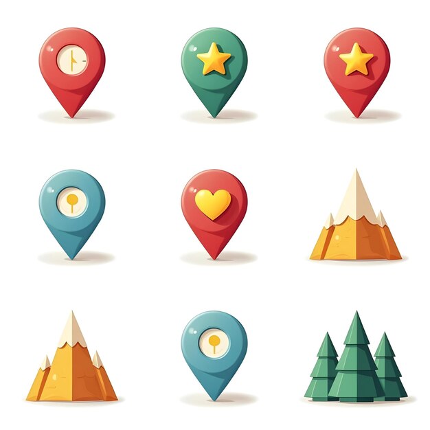 Photo vector map icons map location icons location pin vector vector location marker map marker design