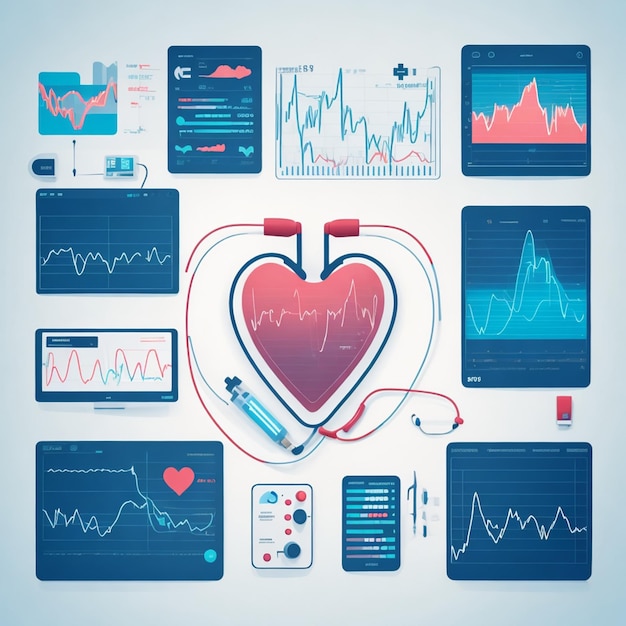 vector medical and healthcare background with cardiograph line