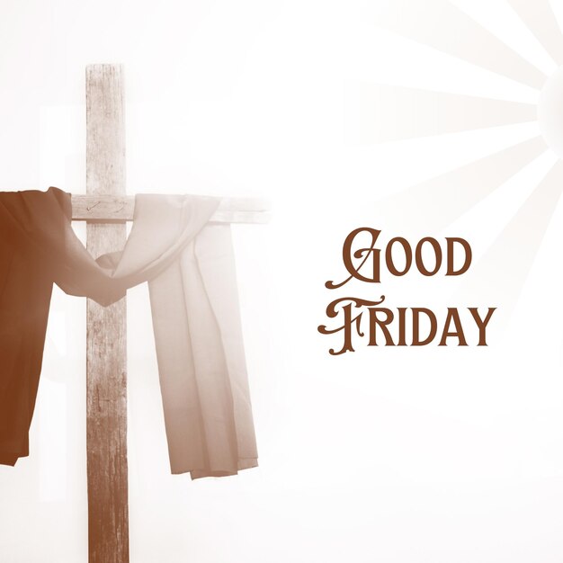 Photo vector minimal illustrative good friday greeting instagram poster