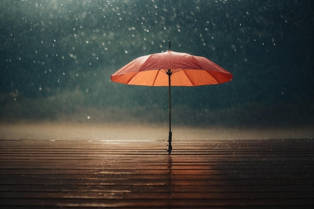 vector monsoon season background with red umbrella