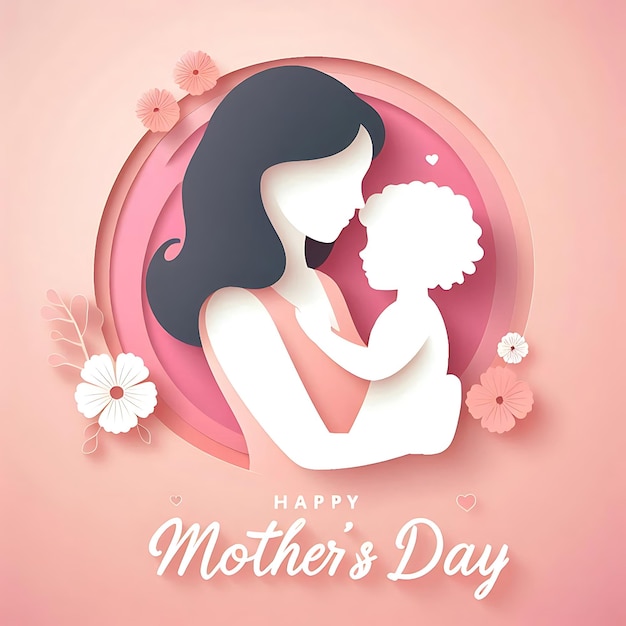 vector a mother and her child are holding hands and the text happy mothers day