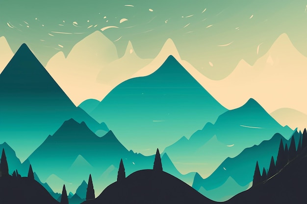 Photo vector mountains landscape background