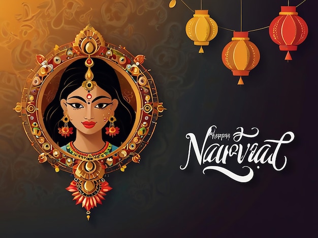 Photo vector navratri puja festival cultural celebration background vector file