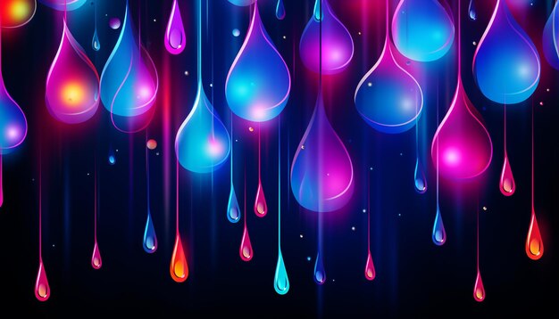 Photo vector neon drops abstract background