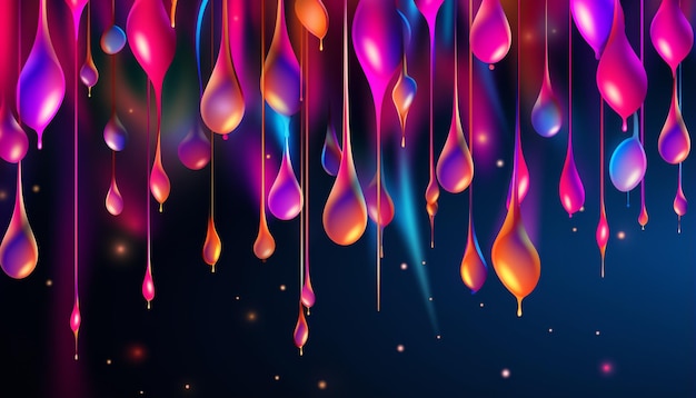 Photo vector neon drops abstract background